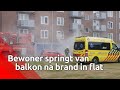 Bewoner springt van balkon na brand in flat Tilburg
