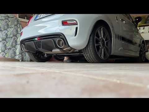 Cold Start Abarth 595 Akrapovic Sound system with 200 cells in the middle and downpipe with 1446