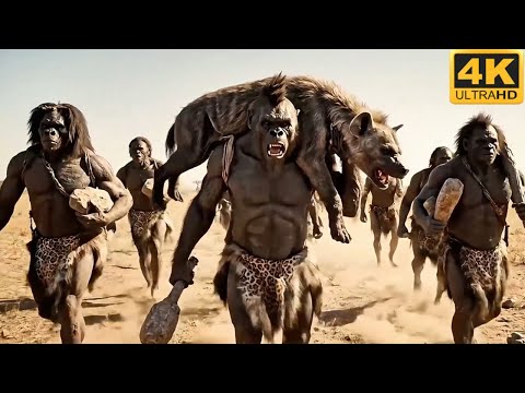 Life 3.6 Millions Years Ago! Homo Habilis tribe confronts a Prehistoric Wolf
