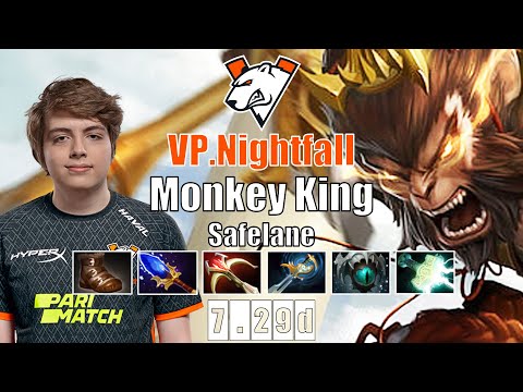 Monkey King Safelane | VP.Nightfall | WTF 15 KILLS BROKEN MONKEY KING | 7.29d Gameplay Highlights
