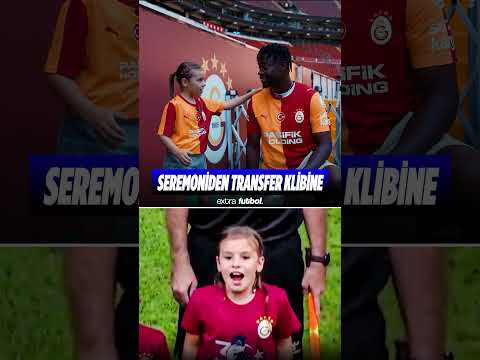 Seremonide '3re3ra' marşına eşlik etmesiyle tanınan minik Galatasaray taraftarı, transfer klibinde