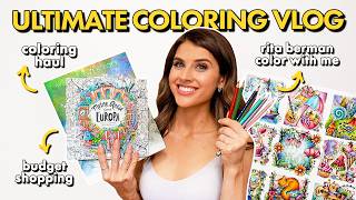 ULTIMATE COLORING VLOG: budget shopping, supply haul & rita berman color with me ✨🌈