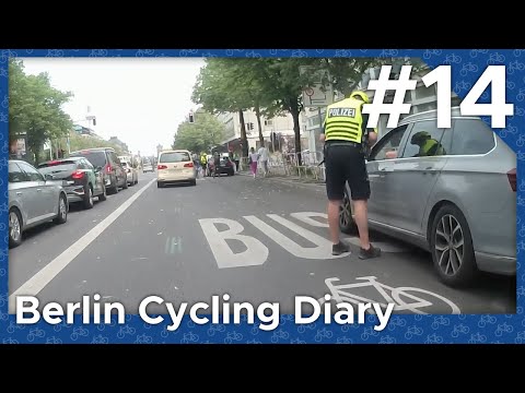 In front of the police and bicycle squad in action – Dashcam (Berlin Cycling Diary)