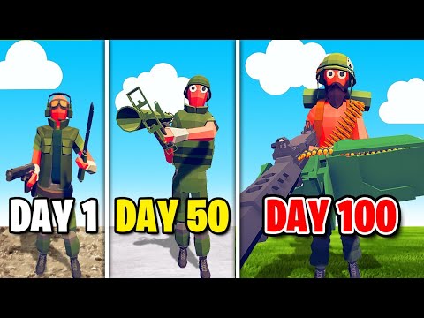 I Survived 100 DAYS as a HARDCORE ARMY! | TABS