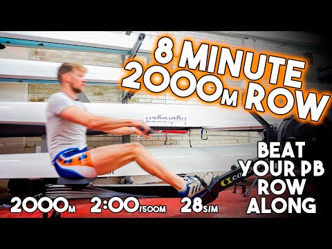 2000m Row in 8 Minutes Row Along | Real Time Tips