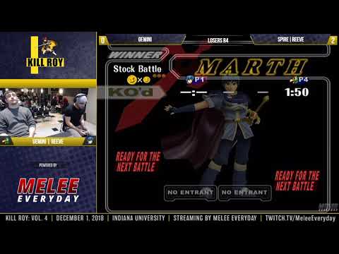 Kill Roy Vol. 4 - Losers R4 - (Falco) Gemini vs Spire | Reeve (Marth)