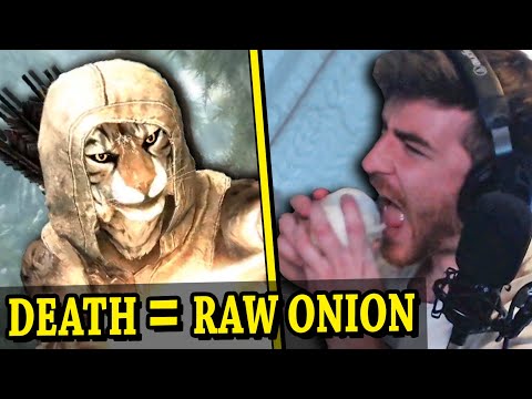 Skyrim with 1 Health, but every death I get punished.