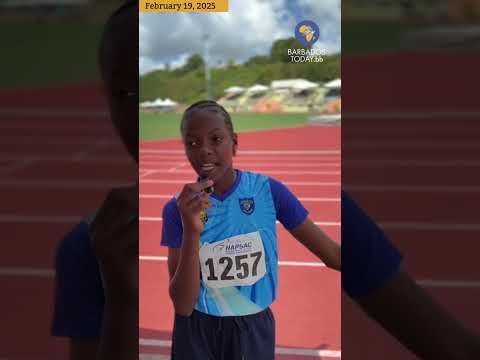 NAPSAC 2025 Anton Norris Zone Denisha Hurdle of Reynold Weekes wins section 1 of the U13 girls 200m