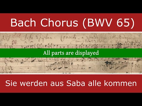 Bach's own score - Sie werden aus Saba alle kommen (Monteverdi Choir) - all parts are displayed