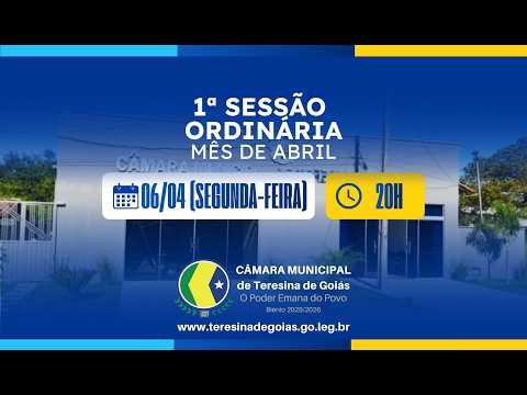 1ª SESSÃO ORDINÁRIA DO MÊS DE ABRIL DE 2026