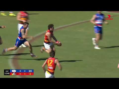 Rd 3 Hostplus SANFL Snapshot - Adelaide's Harry Schoenberg kicks a 1-2 on the run