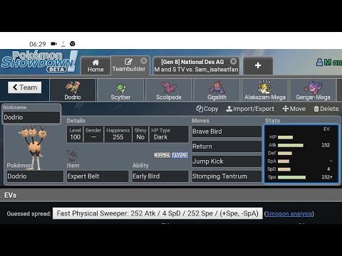 "Epic Dodrio sweep" final physical attacker