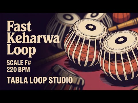 Fast Keherwa Loop for all Songs | 220 BPM | F# Kali 3 | Bhajans, Songs #rhythm #riyazwithtabla