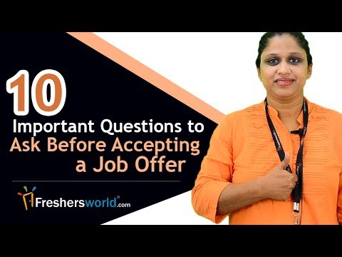 10 Important Questions to Ask Before Accepting a Job Offer - Interview tips, Freshersworld video