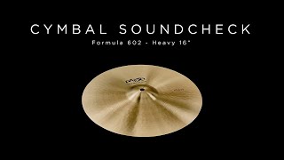 Video thumbnail for PAISTE CYMBAL SOUNDCHECK - Formula 602 Heavy 16" by Paiste Cymbals