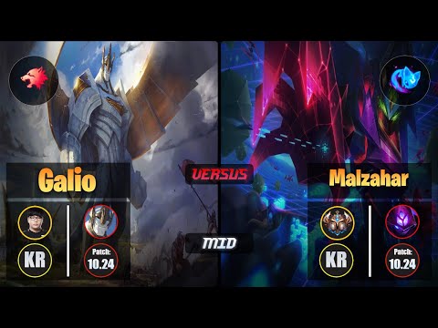 Lava GALIO (Mid) [Predator] VS MALZAHAR - Challenger KR Patch 10.24