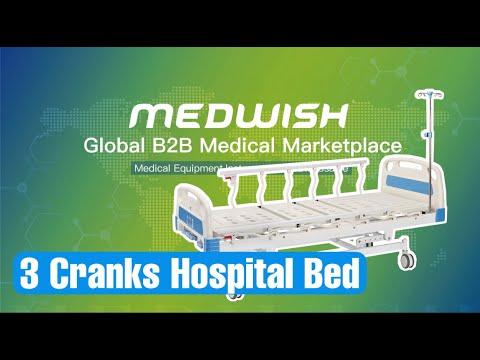 3 Cranks Manual Hospital Bed With 4-Part ABS Bedboards