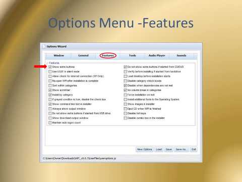 Wpi Optional Tutorial 1 2 Options Wizard