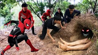 Brave Spider-Man vs Huggy the Green Monster