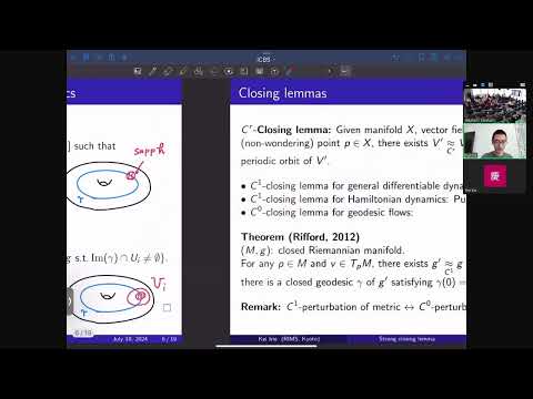 Kei Irie: Strong closing lemmas for closed geodesics and minimal hypersurfaces #ICBS2024