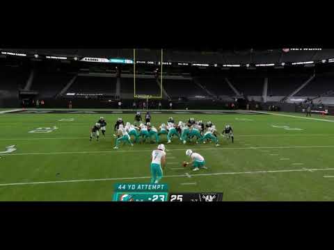 Jason Sanders Game Winning 44 Yard Field Goal | Dolphins vs Raiders