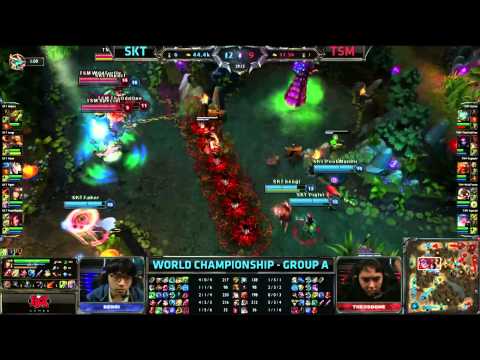 SKT T1 (Korea) vs TSM (NA) Highlights LoL Worlds Day 3 Group A Season 3 Championship