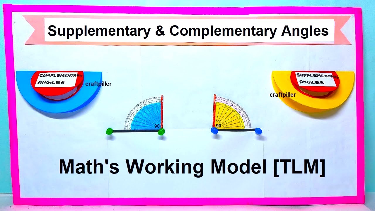 angles working model(supplementary and complimentary tlm) - maths project - diy | craftpiller