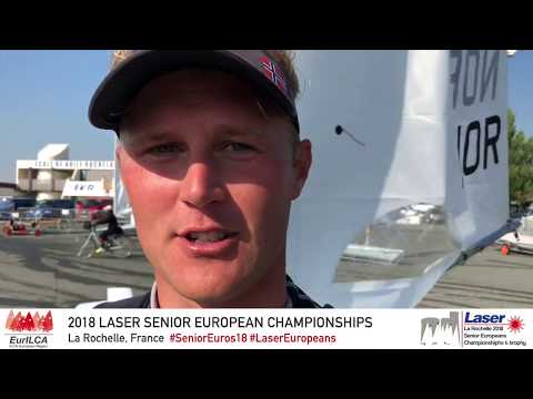 2018 Laser Senior Europeans - Day 1 - Pavlos Kontides and Hermann Tomasgaard