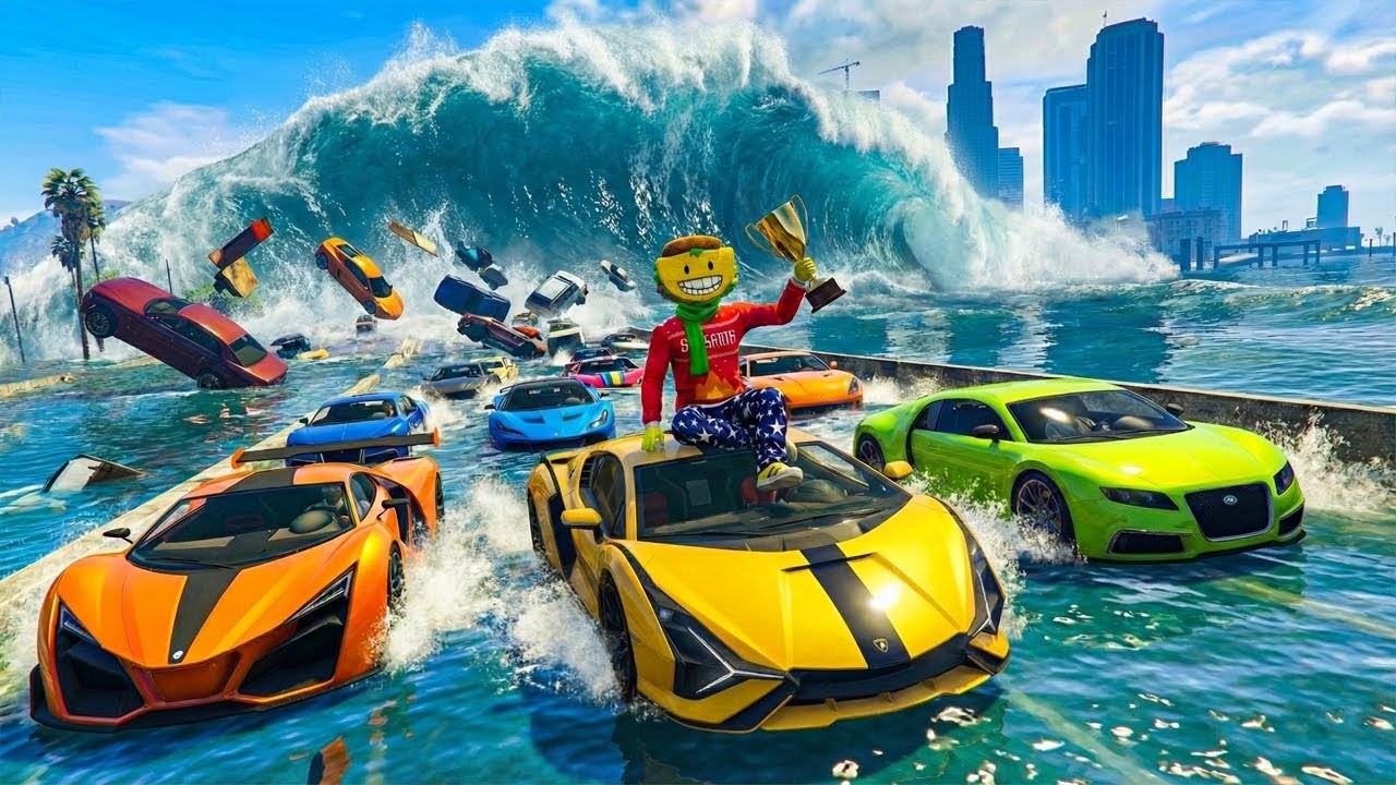 EL ÚLTIMO EXPLOTA CON COCHES ALEATORIOS! AGUA!! - GTA 5 ONLINE
