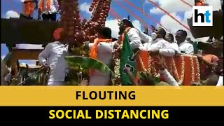 Karnataka Health Minister attends procession, no social distancing followed | DOWNLOAD THIS VIDEO IN MP3, M4A, WEBM, MP4, 3GP ETC