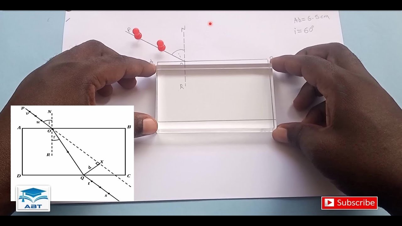 Refraction Through Rectangular Prism - Physics Practical