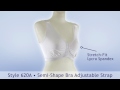 Style 620A Semi Shape Bra W Adjustable Strap By Contour Video Compression Bras