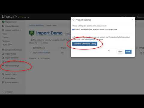 Vigiles User Guide: Uploading a Manifest to a Product via Dashboard Config