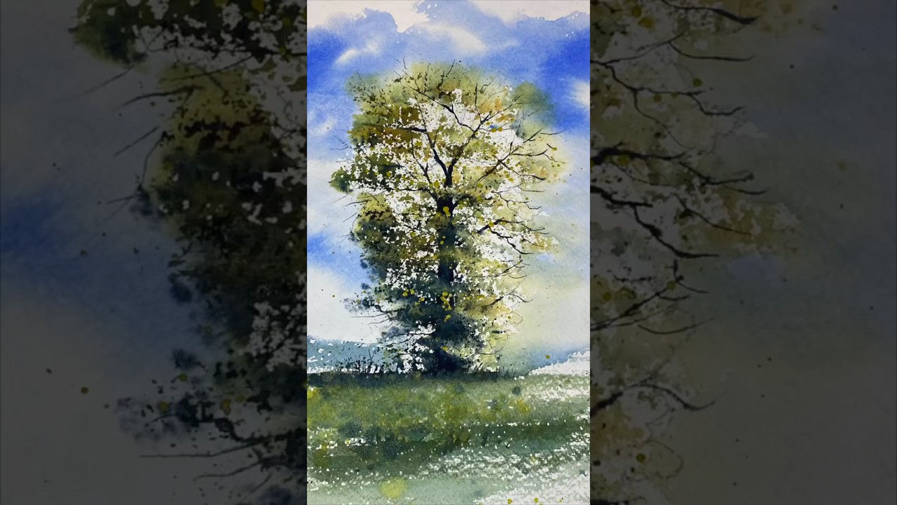 Genius tricks to paint trees in Watercolour! You have to try this! #Watercolour #PaintingTrees