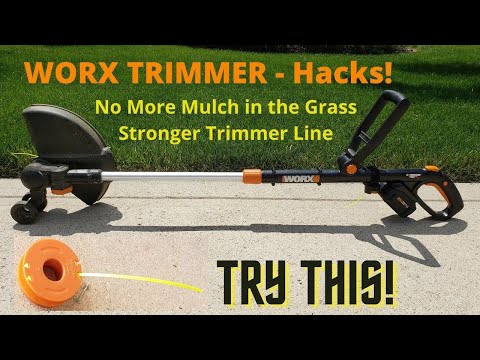 WORX TRIMMER HACKS - No More Mulch in the Grass!  Stronger Trimmer Line!