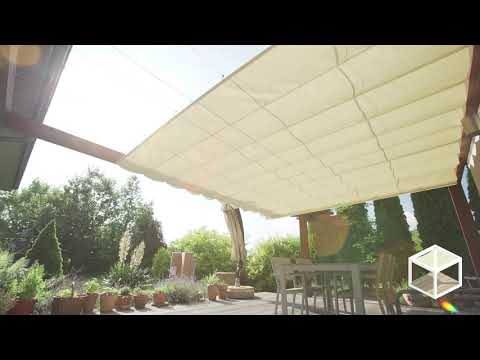 SlideCanopy - Retractable awning, Pergola canopy, Roof system, Patio covers,  Slide on cable canopy
