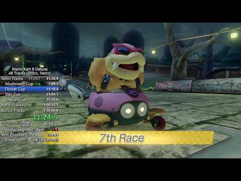 [MK8DX Former WR] 1:29:47 48 Tracks Speedrun (200cc, Items)