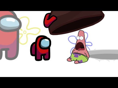 Mini Crewmate Kills 7 SpongeBob Characters | Among Us