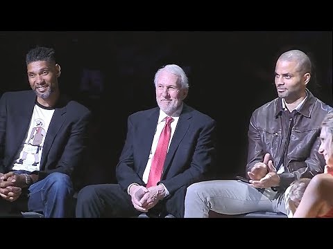 Tony Parker, Tim Duncan & Gregg Popovich emotional speech at Manu Ginobili Retirement