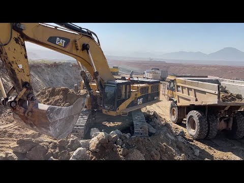 Caterpillar 385C Excavator Loading Cat 775E Dumpers And Trucks - Sotiriadis/Labrianidis Mining Works