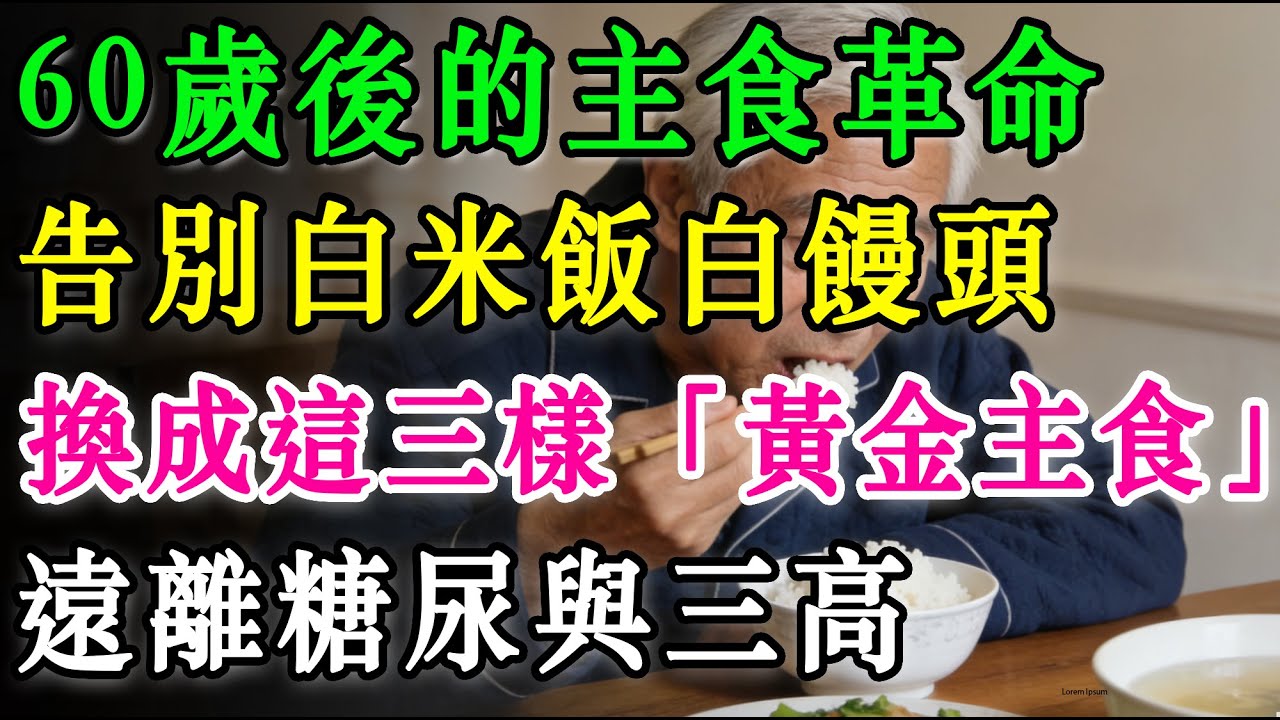 60歲後的主食革命：告別白米飯白饅頭，換成這三樣「黃金主食」遠離糖尿與三高！#健康飲食 #中老年健康 #養生之道 #糖尿病飲食 #粗糧 #全麥麵包 #雜糧飯 #血糖管理 #長壽飲食 #銀髮族保健