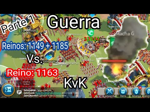 GUERRA KvK 101 - K1149 e K1185 vs K1163 (PARTE 1) - RISE OF KINGDOMS.