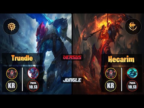 GrandMaster TRUNDLE [Press the Attack] (Jungle) VS  HECARIM - Grandmaster KR Patch 10.13