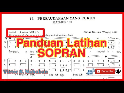 Panduan Latihan Suara SOPRAN || Persaudaraan Yang Rukun - Maz 133 || Cipt. Drs. Bonar Gultom (GORGA)