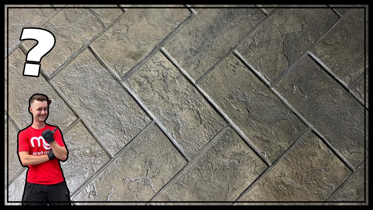 SM 3200 Concrete Stamp Demo. Titanium Gray & Oak Finish