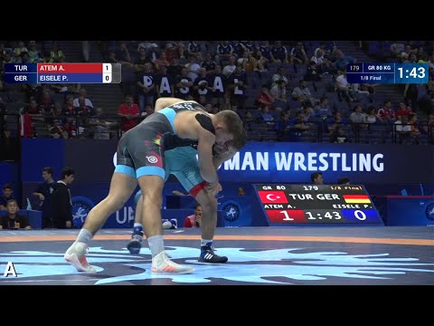 1/8 GR - 80 kg: P. EISELE (GER) df. A. ATEM (TUR) by VFA, 6-2