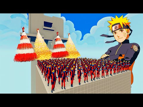 100x NARUTO + 1x GIANT vs 4x EVERY GOD   Totally Accurate Battle Simulator TABS