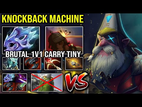 MAX SPEED Knockback + Crazy Satanic Lifesteal Sniper Vs Hard Carry Tiny EPIC Battle Dota 2