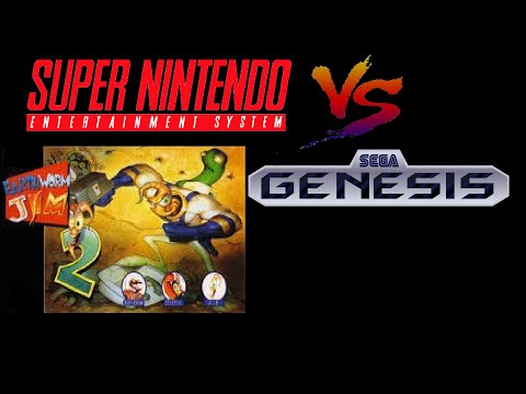 Earthworm Jim 2 SNES vs Sega Genesis.Music OST/sound comparison