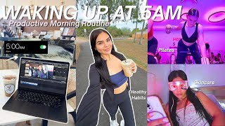 5AM VLOG! 💤 Productive Morning Routine, Pilates, Skincare, Coffee Shop & Healthy Habits
